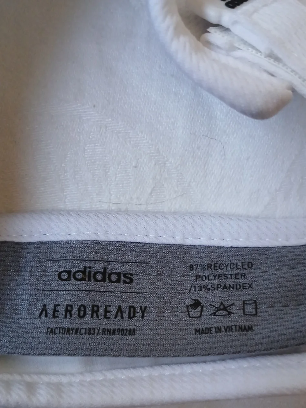 Adidas White Gray Aeroready Adjustable Visor Black Logo Hat
